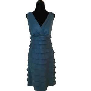 Jessica Teal Blue Tiered Cocktail Dress Size 12